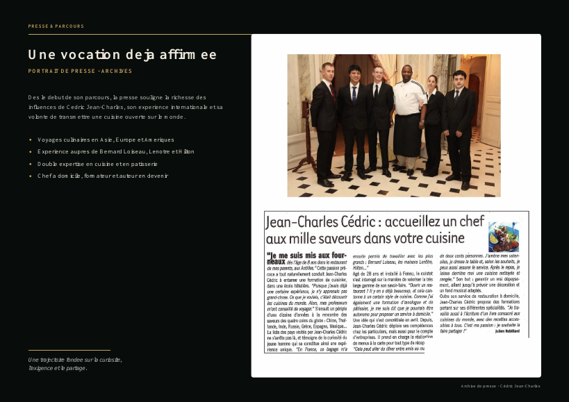 Portrait de presse de Cédric Jean Charles